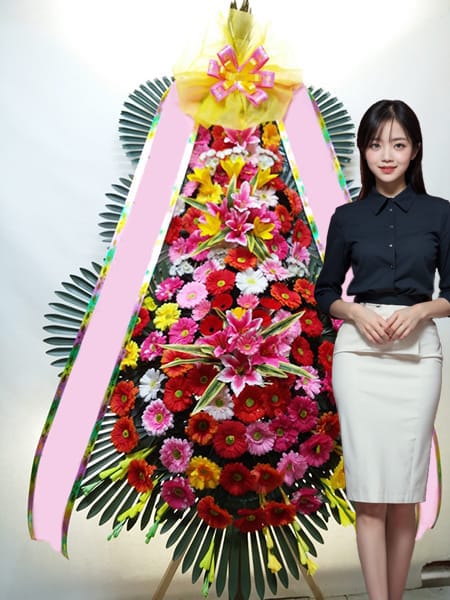 수원 월드컵경기장 WI컨벤션 3단화환 고급형
